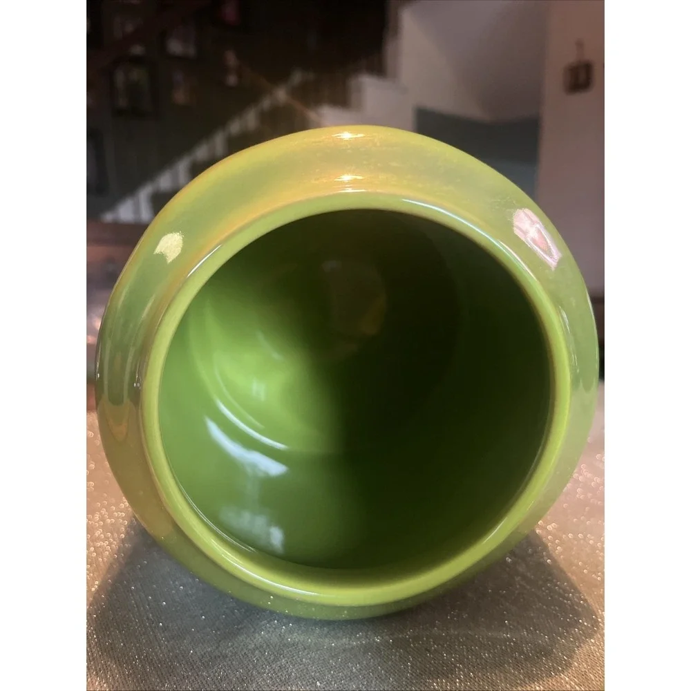 Rae Dunn By Magenta Happy Haunting Green Handle Canister Candy Cookie Jar EUC